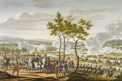 La batalla de Abensberg, 20 de abril de 1809, grabado por Edme Bovinet (1767-1832) de Jacques Francois Joseph Swebach